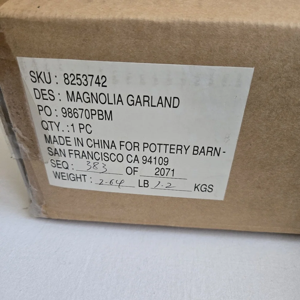 Pottery Barn Magnolia Leaf Garland READ READ READ